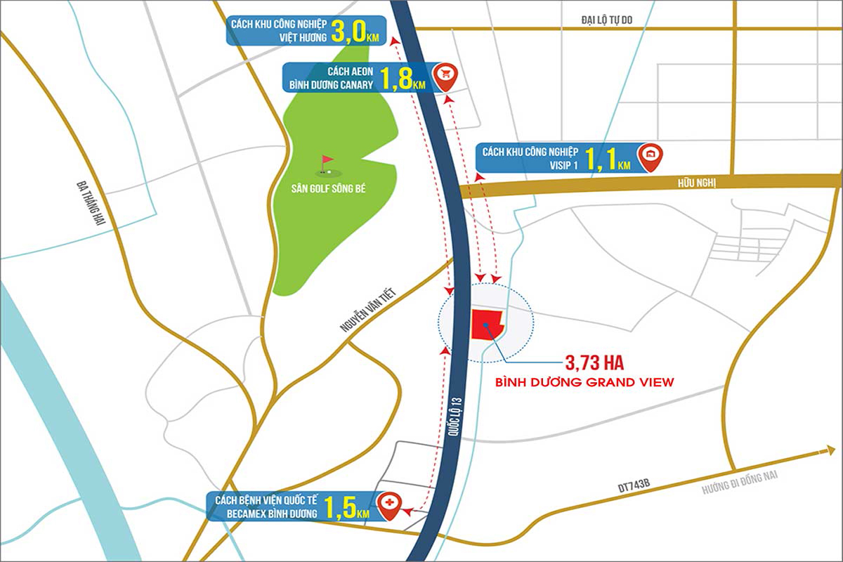 Vị trí dự án binh duong Grand view