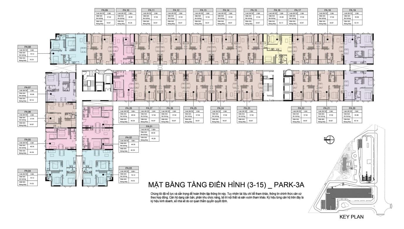 mặt bằng tầng điển hình block p3A picity high park