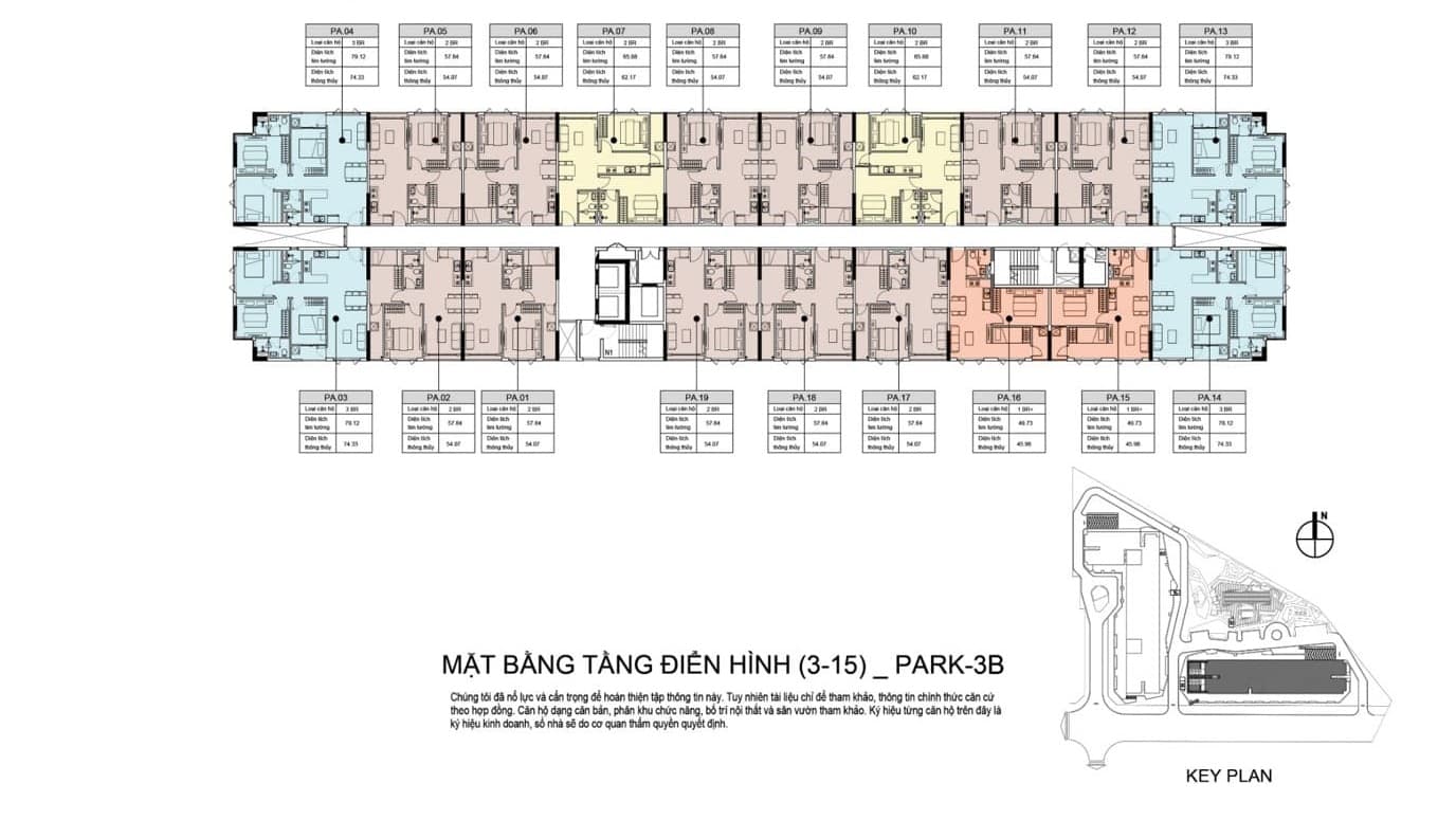 mặt bàng tầng điển hình block p3b picity high park