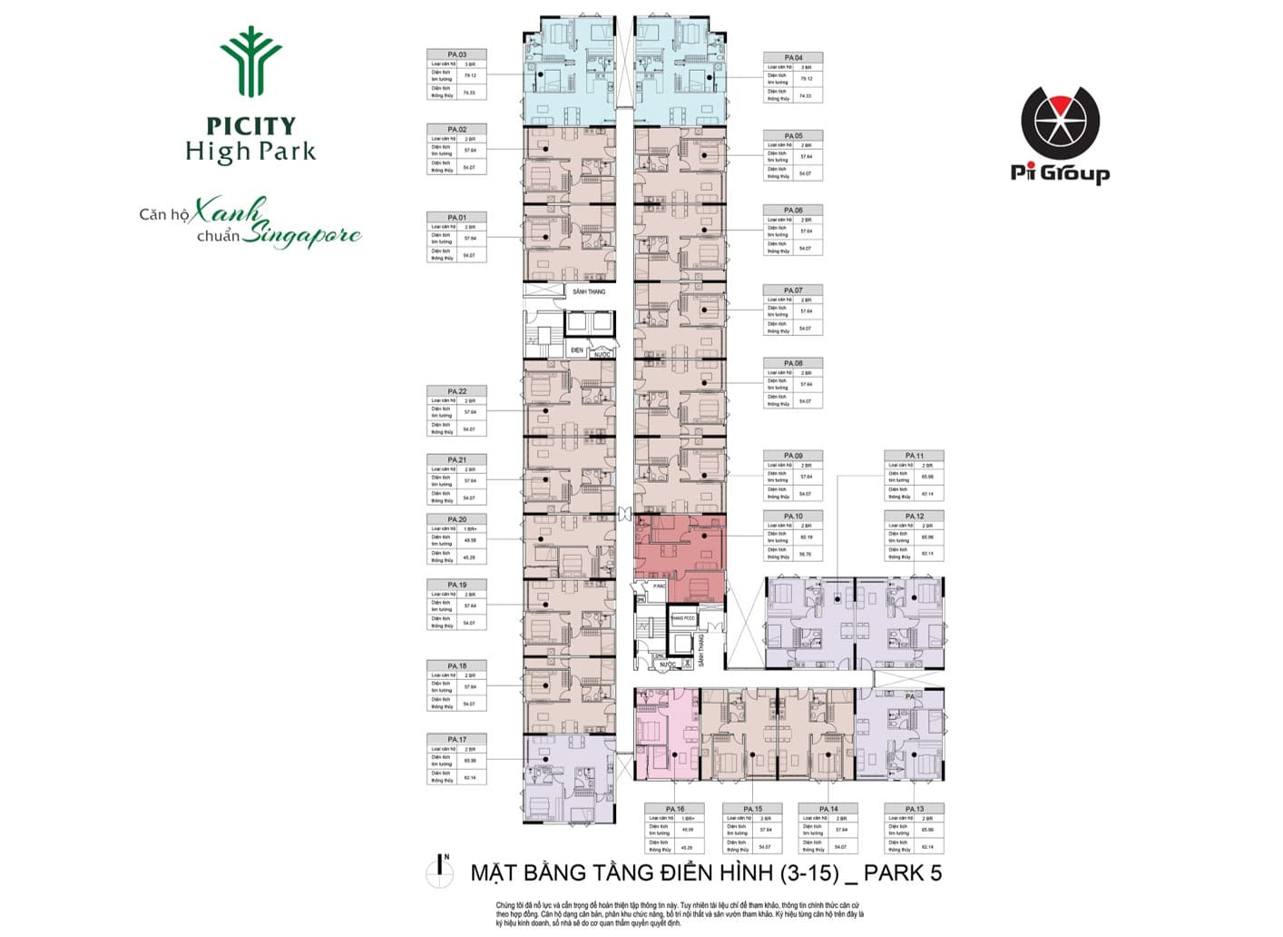 mặt bàng tầng điển hình block p5 picity high park