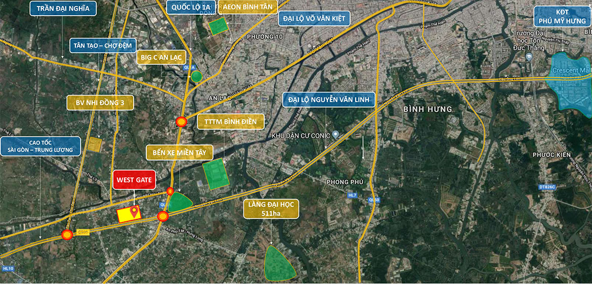 vi tri du an west gate park binh chanh